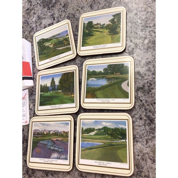 Vintage Pimpernel Deluxe Finish Traditional Collection 6 PC Coasters Original Bo - Picture 13 of 15